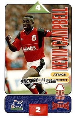 Sticker Kevin Campbell - Squads Premier League 1995-1996 n. 207 - Subbuteo