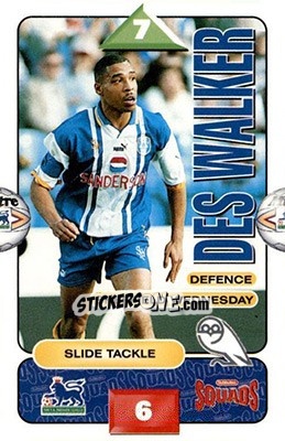 Sticker Des Walker - Squads Premier League 1995-1996 n. 229 - Subbuteo