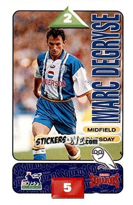 Sticker Marc Degryse - Squads Premier League 1995-1996 - Subbuteo