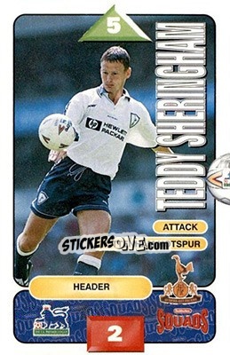 Sticker Teddy Sheringham - Squads Premier League 1995-1996 n. 259 - Subbuteo