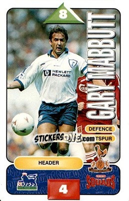 Figurina Gary Mabbutt - Squads Premier League 1995-1996 n. 260 - Subbuteo
