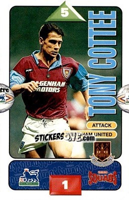 Sticker Tony Cottee - Squads Premier League 1995-1996 - Subbuteo