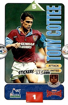 Sticker Tony Cottee - Squads Premier League 1995-1996 n. 281 - Subbuteo