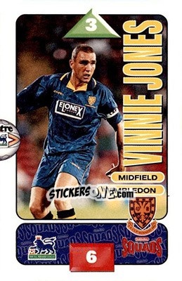 Sticker Vinnie Jones - Squads Premier League 1995-1996 - Subbuteo