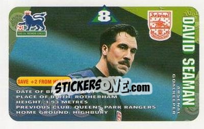 Sticker David Seaman - Squads Premier League 1996-1997 n. 2 - Subbuteo