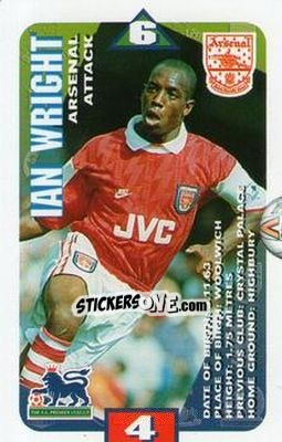 Sticker Ian Wright - Squads Premier League 1996-1997 - Subbuteo