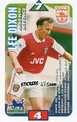 Sticker Lee Dixon - Squads Premier League 1996-1997 n. 5 - Subbuteo