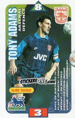 Sticker Tony Adams - Squads Premier League 1996-1997 n. 8 - Subbuteo