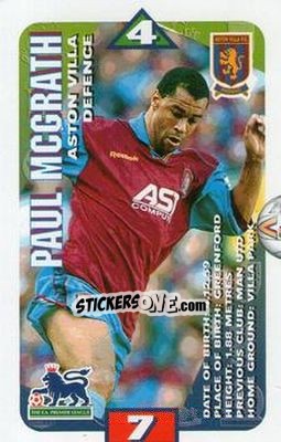 Sticker Paul McGrath - Squads Premier League 1996-1997 n. 14 - Subbuteo