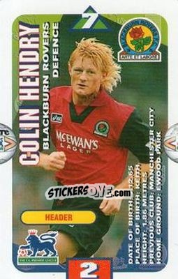 Sticker Colin Hendry - Squads Premier League 1996-1997 n. 18 - Subbuteo