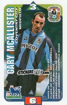 Sticker Gary McAllister - Squads Premier League 1996-1997 - Subbuteo
