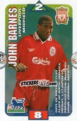 Sticker John Barnes - Squads Premier League 1996-1997 n. 71 - Subbuteo