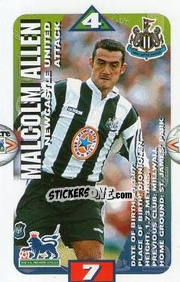 Sticker Malcolm Allen - Squads Premier League 1996-1997 - Subbuteo