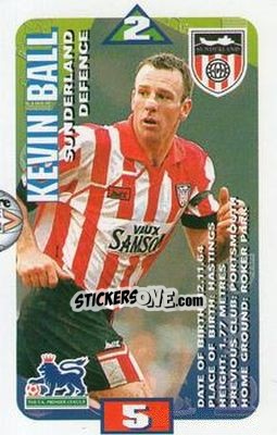 Sticker Kevin Ball - Squads Premier League 1996-1997 n. 123 - Subbuteo