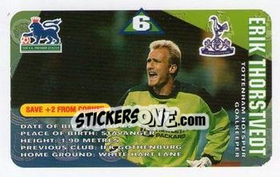 Sticker Erik Thorstvedt - Squads Premier League 1996-1997 - Subbuteo