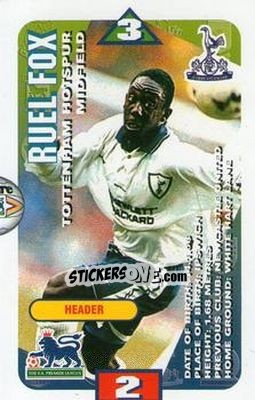Sticker Ruel Fox - Squads Premier League 1996-1997 - Subbuteo