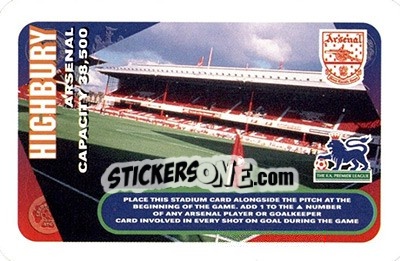 Sticker Highbury - Squads Premier League 1996-1997. Pro Edition - Subbuteo