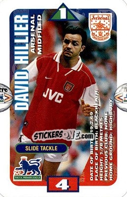 Sticker David Hillier - Squads Premier League 1996-1997. Pro Edition n. 3 - Subbuteo