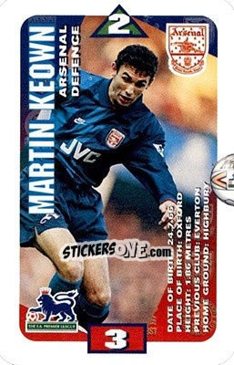 Sticker Martin Keown - Squads Premier League 1996-1997. Pro Edition - Subbuteo