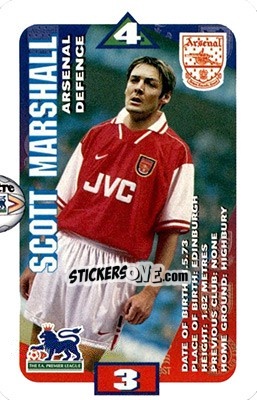 Sticker Scott Marshall - Squads Premier League 1996-1997. Pro Edition n. 5 - Subbuteo