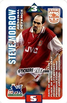 Sticker Steve Morrow - Squads Premier League 1996-1997. Pro Edition n. 6 - Subbuteo