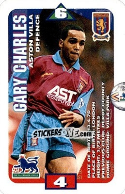 Sticker Gary Charles - Squads Premier League 1996-1997. Pro Edition n. 13 - Subbuteo