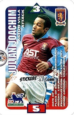Sticker Julian Joachim - Squads Premier League 1996-1997. Pro Edition - Subbuteo