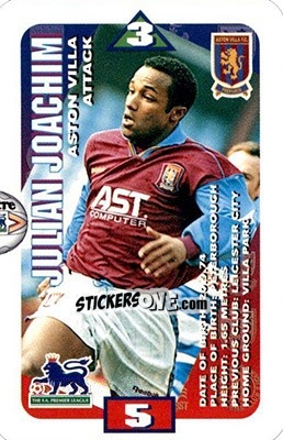 Sticker Julian Joachim - Squads Premier League 1996-1997. Pro Edition n. 14 - Subbuteo