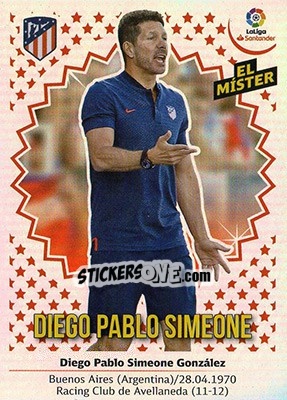 Sticker ENTRENADOR ATLéTICO DE MADRID - Diego Pablo Simeone (6) - Liga Spagnola 2018-2019 n. 6 - Colecciones ESTE