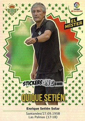 Cromo ENTRENADOR REAL BETIS - Quique Setién (10) - Liga Spagnola 2018-2019 n. 10 - Colecciones ESTE