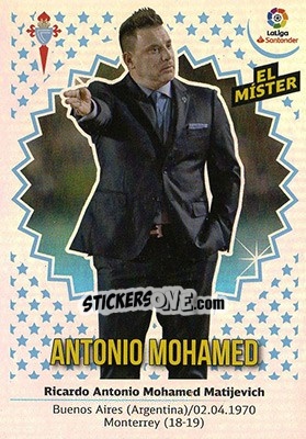 Sticker ENTRENADOR RC CELTA - Antonio Mohamed (12) - Liga Spagnola 2018-2019 - Colecciones ESTE