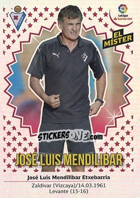 Sticker ENTRENADOR EIBAR - José Luis Mendilíbar (14) - Liga Spagnola 2018-2019 n. 14 - Colecciones ESTE