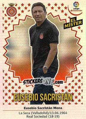 Figurina ENTRENADOR GIRONA - Eusebio Sacristán (20) - Liga Spagnola 2018-2019 - Colecciones ESTE