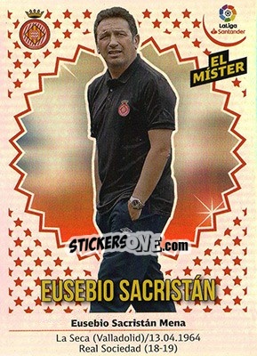 Sticker ENTRENADOR GIRONA - Eusebio Sacristán (20) - Liga Spagnola 2018-2019 n. 20 - Colecciones ESTE