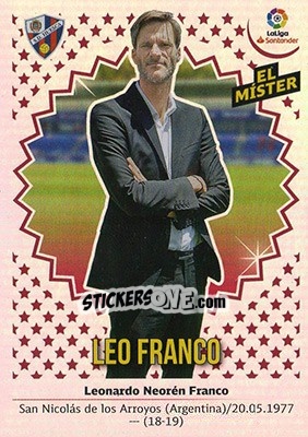 Figurina ENTRENADOR SD HUESCA - Leo Franco (22) - Liga Spagnola 2018-2019 - Colecciones ESTE