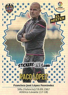 Sticker ENTRENADOR LEVANTE - Paco López (26) - Liga Spagnola 2018-2019 n. 26 - Colecciones ESTE
