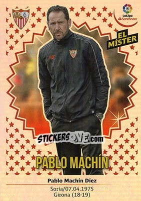 Figurina ENTRENADOR SEVILLA - Pablo Machín (34) - Liga Spagnola 2018-2019 - Colecciones ESTE