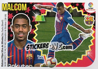 Cromo 17 Malcom (FC Barcelona) - Liga Spagnola 2018-2019 - Colecciones ESTE