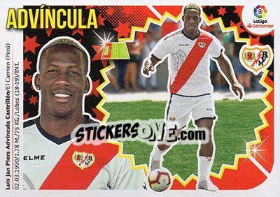 Sticker 18 Advincula (Rayo Vallecano) - Liga Spagnola 2018-2019 n. 728 - Colecciones ESTE