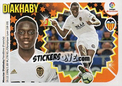 Sticker 21 Diakhaby (Valencia CF) - Liga Spagnola 2018-2019 n. 731 - Colecciones ESTE