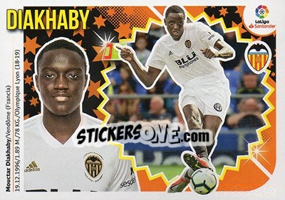 Cromo 21 Diakhaby (Valencia CF) - Liga Spagnola 2018-2019 - Colecciones ESTE