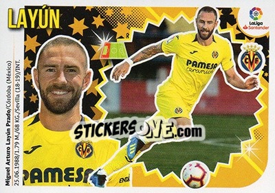 Sticker 23 Layún (Villarreal CF) - Liga Spagnola 2018-2019 - Colecciones ESTE