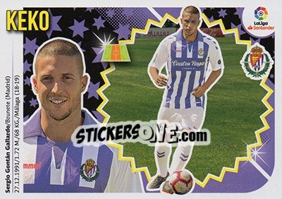 Cromo 24 Keko (Real Valladolid CF) - Liga Spagnola 2018-2019 - Colecciones ESTE