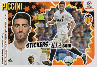 Sticker 26 Piccini (Valencia CF) - Liga Spagnola 2018-2019 - Colecciones ESTE