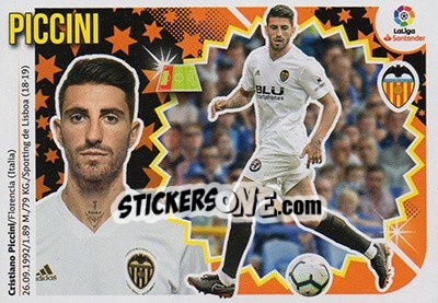 Cromo 26 Piccini (Valencia CF) - Liga Spagnola 2018-2019 - Colecciones ESTE