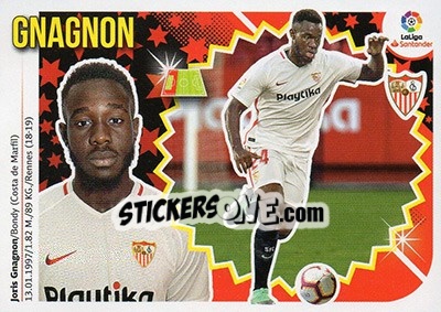 Sticker 27 Gnagnon (Sevilla FC) - Liga Spagnola 2018-2019 n. 737 - Colecciones ESTE