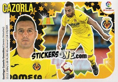 Sticker 28 Cazorla (Villarreal CF) - Liga Spagnola 2018-2019 n. 738 - Colecciones ESTE