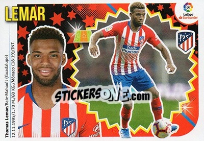 Sticker 31 Lemar (Atlético de Madrid) - Liga Spagnola 2018-2019 n. 741 - Colecciones ESTE