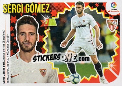 Sticker 33 Sergi Gómez (Sevilla FC) - Liga Spagnola 2018-2019 n. 743 - Colecciones ESTE