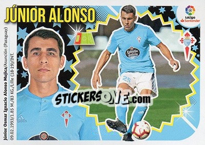 Sticker 46 Júnior Alonso (Celta de Vigo) - Liga Spagnola 2018-2019 n. 756 - Colecciones ESTE